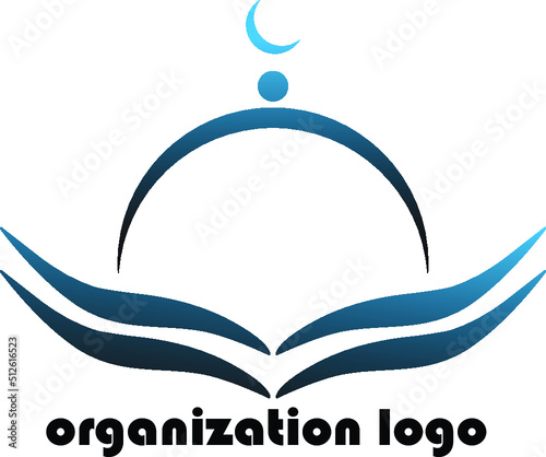 moslem mosque quran books logo vector illustration for organization. EPS file
