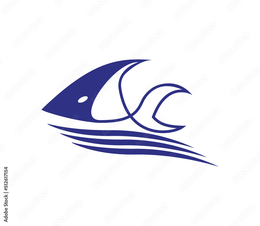 fish logo abstract simple creative design