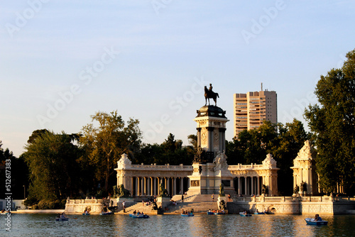 Alfonso XII monument in El Retiro park in Madrid, Spain.