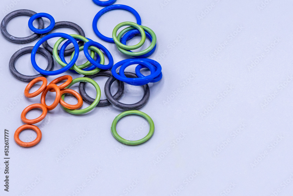 Hydraulic O-ring rubber with copy space.