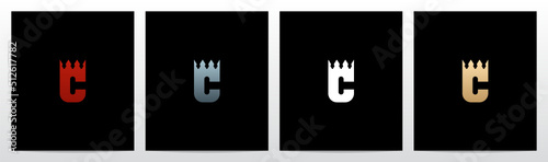 Crown Merged With Letter Logo Design C