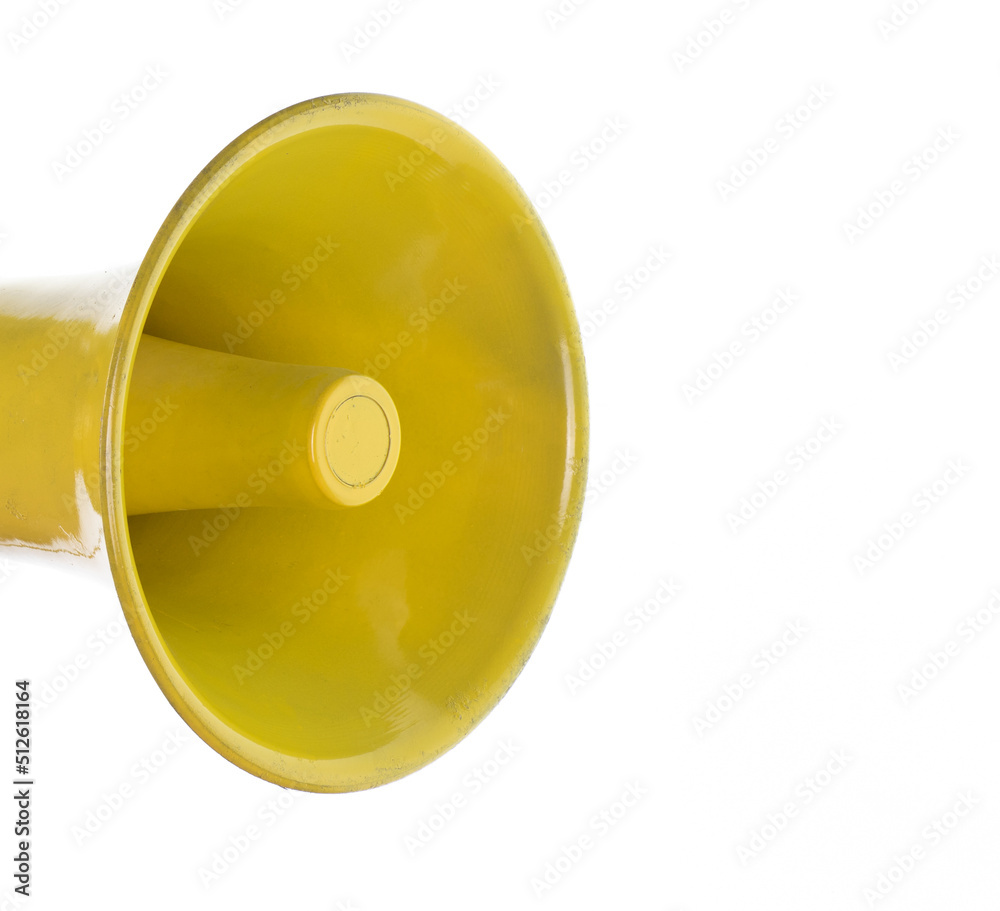 yellow megaphone isolated on white background yellow megaphone isolated on white background