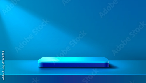Stage podium with lighting, Stage Podium Scene with for Award, Decor element background. Vector