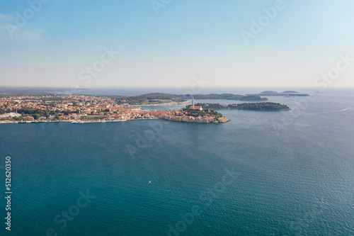 View of Rovinj coastline on the Adriatic sea in summer,Croatia