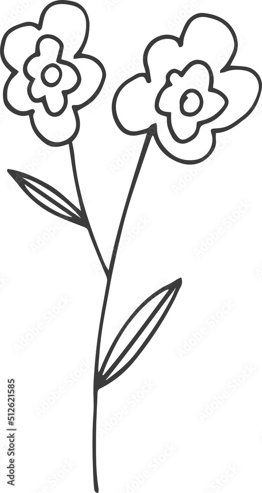 Hand drawn flower clipart design illustration