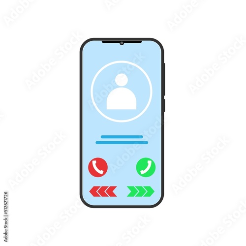 Mobile phone on a white background. Vector illustration.
