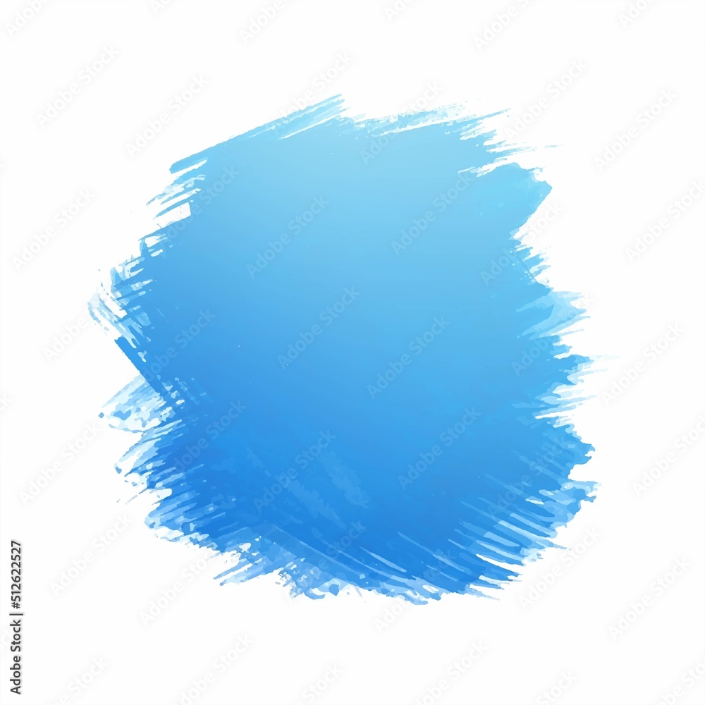Hand draw blue watercolor strock on white background