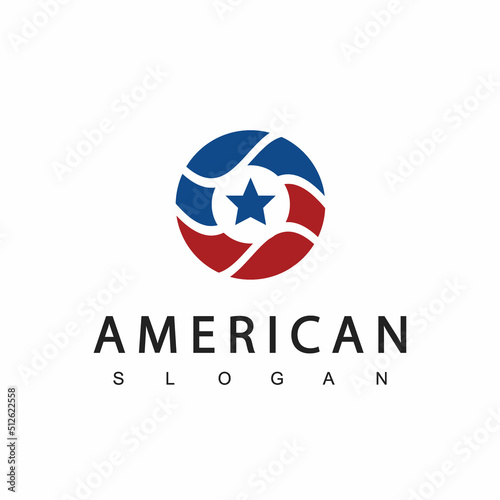 Free Download Circle stripes and stars USA American flags logo - GFXLoad