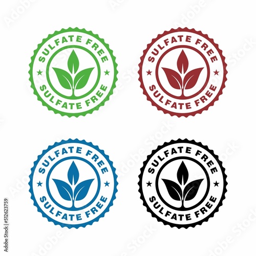 Set of Sulfate free round icon. Symbol for personal care products.