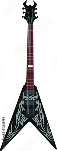 Black vector brutal electric guitar