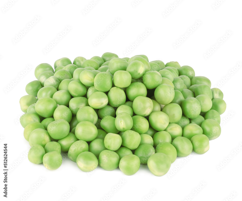 Fresh green peas isolated on white background Fresh green peas isolated on white background