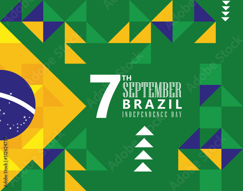 Photo brazil independence day lettering card