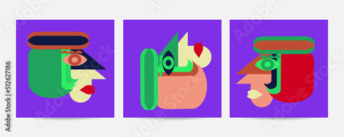 Different Faces vector illustration.