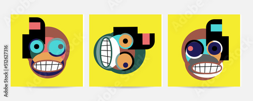 Different Faces vector illustration.