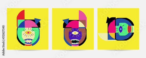Different Faces vector illustration.