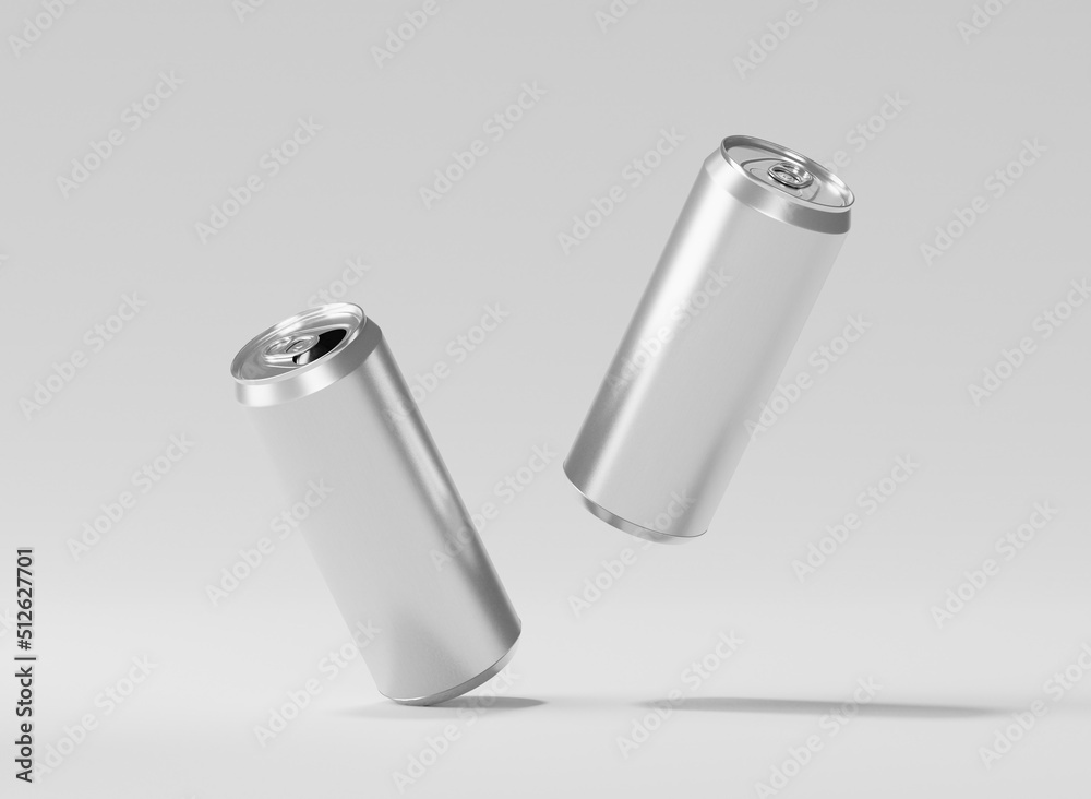 Aluminum soda can mockup, Metal can of 3d realistic container for beer