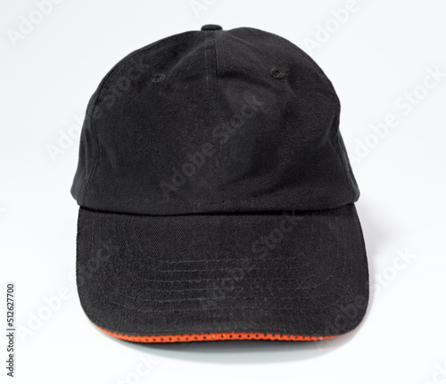 Isolated black baseball cap.