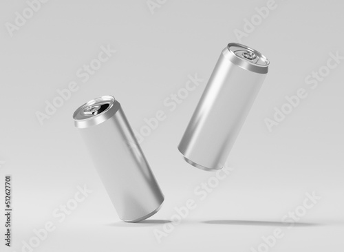 Aluminum soda can mockup, Metal can of 3d realistic container for beer or energy drink