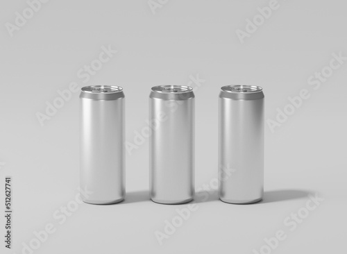 Aluminum soda can mockup, Metal can of 3d realistic container for beer or energy drink