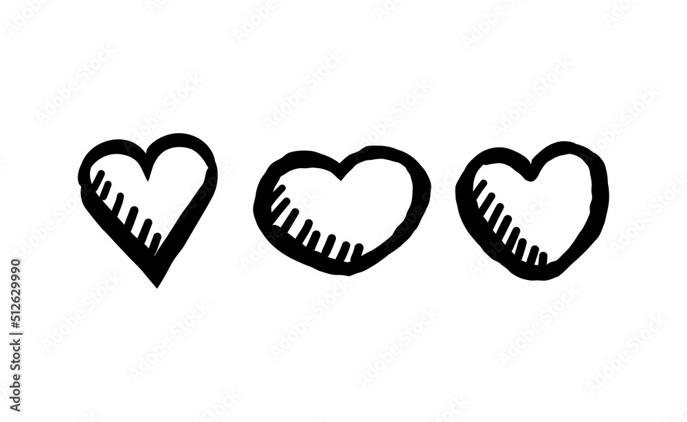 Hand drawn hearts collection. Set of heart illustrations. Valentine's day design. Love and care design elements. Hand drawn hearts collection. Set of heart illustrations. Valentine's day design. Love and care design elements.