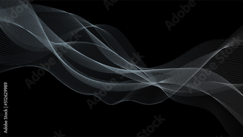 Abstract futuristic wavy stripes. Abstract curved lines. Vector.