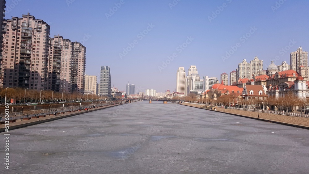 Haihe River at Tianjin City, China Haihe River at Tianjin City, China