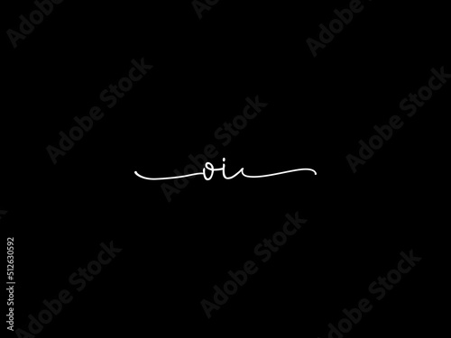 Initial OI Letter Logo, Signature Oi o i Logo Icon Vector Black And White Image Design For Clothing