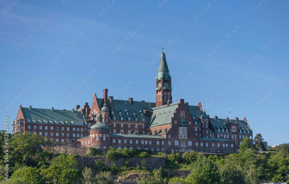 The retirement home Danvikshem on a cliff in the district Nacka a sunny summer day in Stockholm The retirement home Danvikshem on a cliff in the district Nacka a sunny summer day in Stockholm
