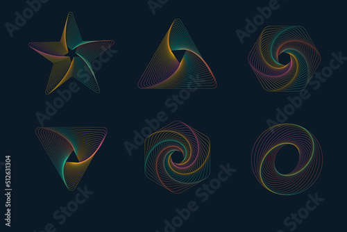 Abstract spirograph elements illustration