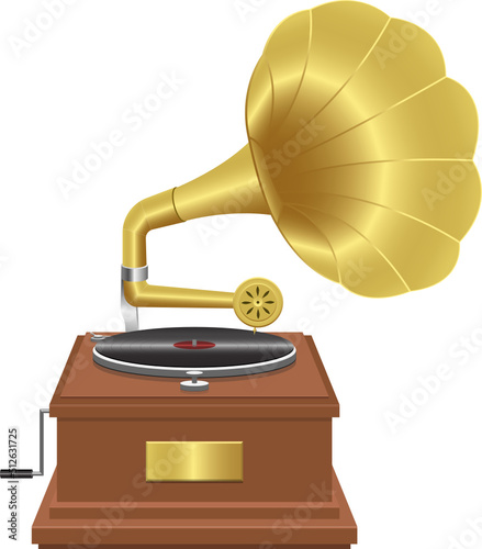 Realistic gramophone vector design illustration