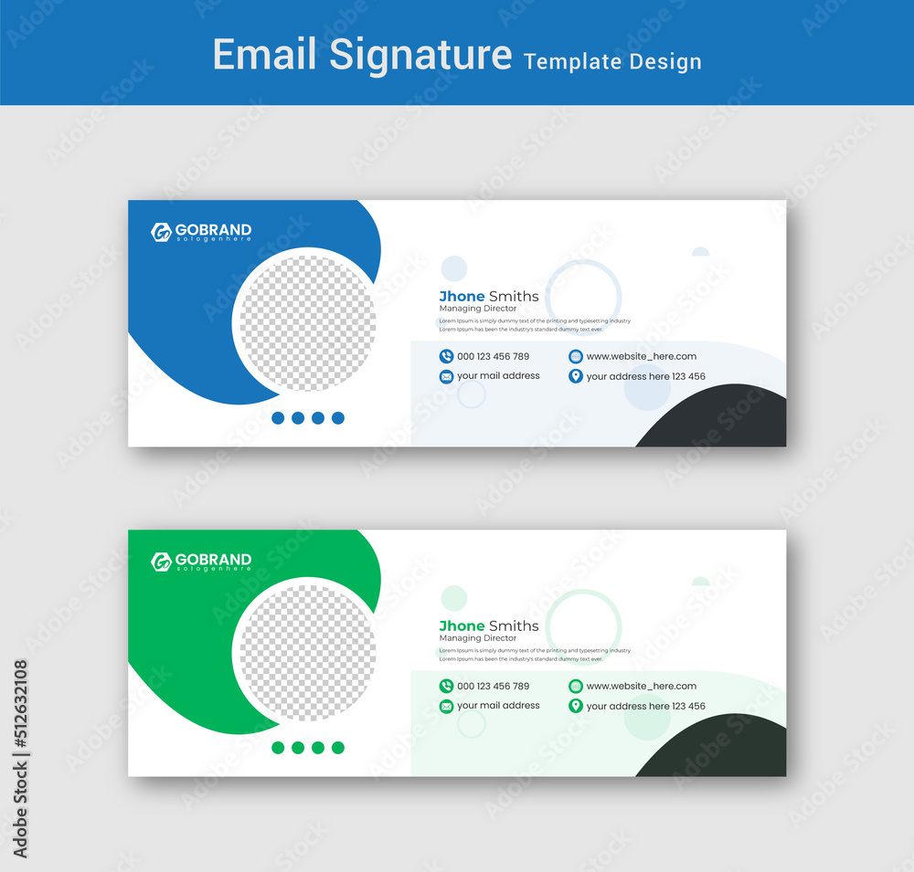 Elegant Corporate Minimal email signature Flat Mail template or email footer and personal Business EMAIL signature design	
