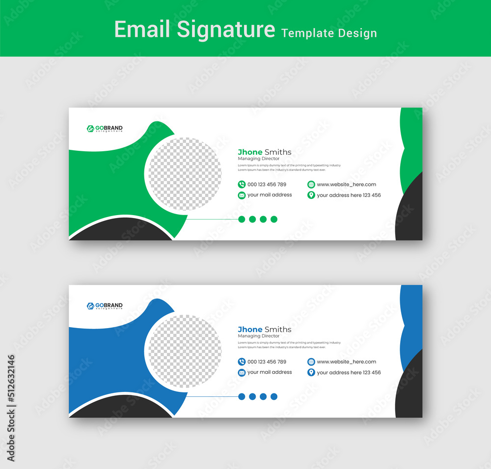 Modern creative corporate business email signature template or elegant flat email footer
Modern creative corporate business email signature template or elegant flat email footer