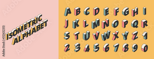 Isometric alphabet and numbers set