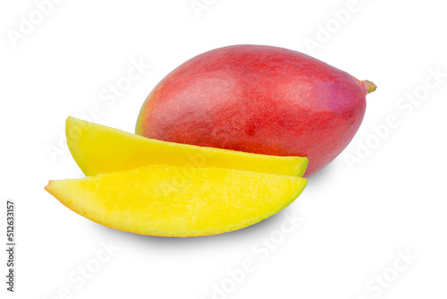 Mango isolated on a white background. Tropical ripe fruits.