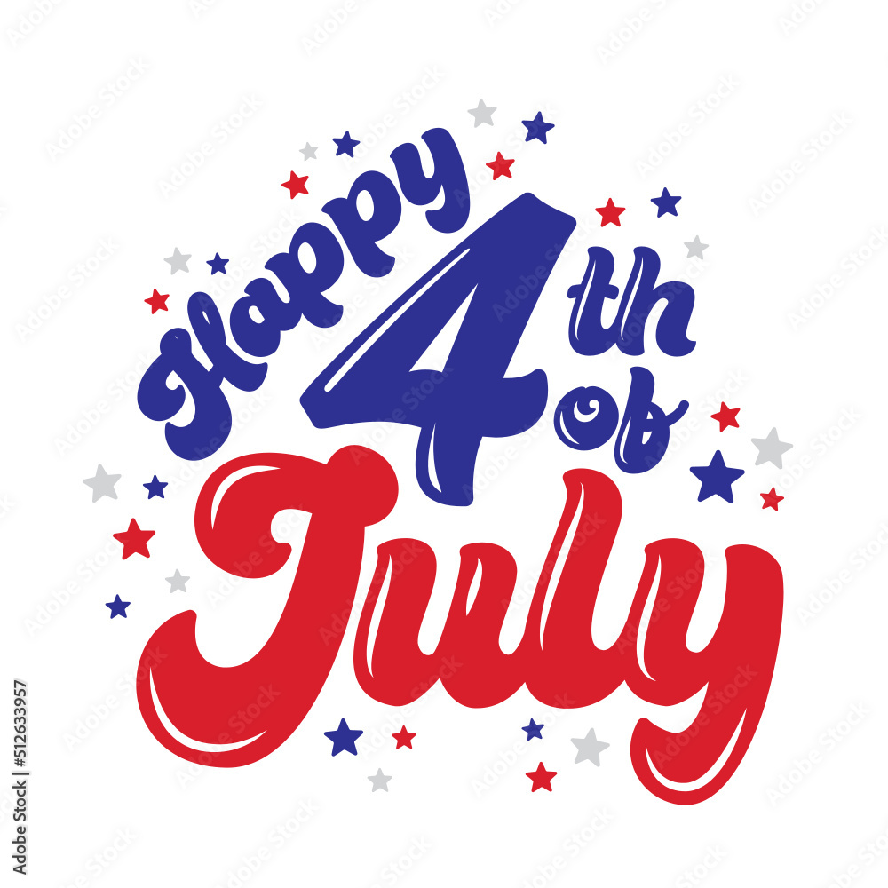4th of July, 4th of July Banner, Fourth of July, Holiday Banner, Independence Day Background, Vector Illustration for Flyers, Greetings Cards, Posters, Banners, Announcements