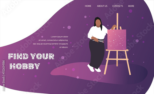 Painting, find your hobby. Art studio, art classes inspiration concept. Landing page, template