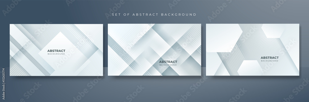 Fototapeta premium Abstract white geometric shape with futuristic concept background