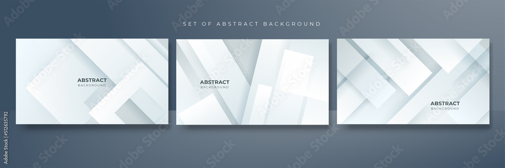 Fototapeta premium Abstract white geometric shape with futuristic concept background