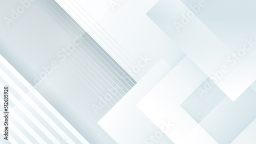 Abstract white geometric shape with futuristic concept background