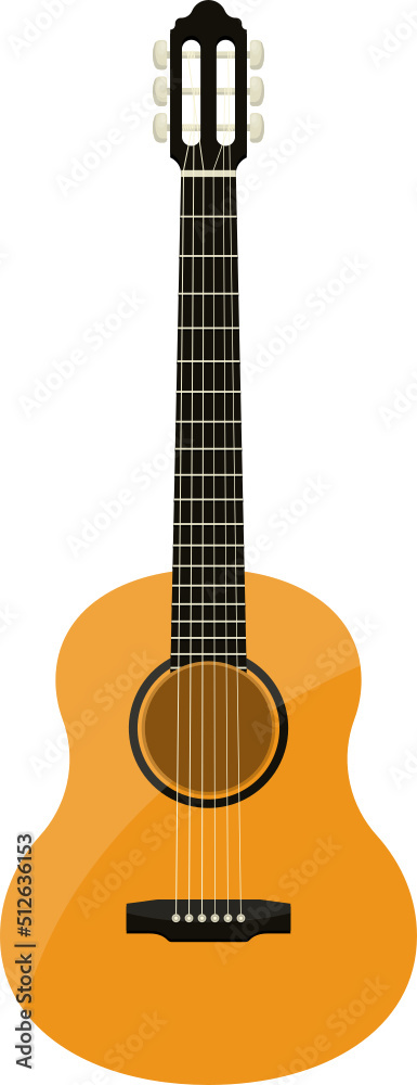 Stylish classical guitar clipart design illustration