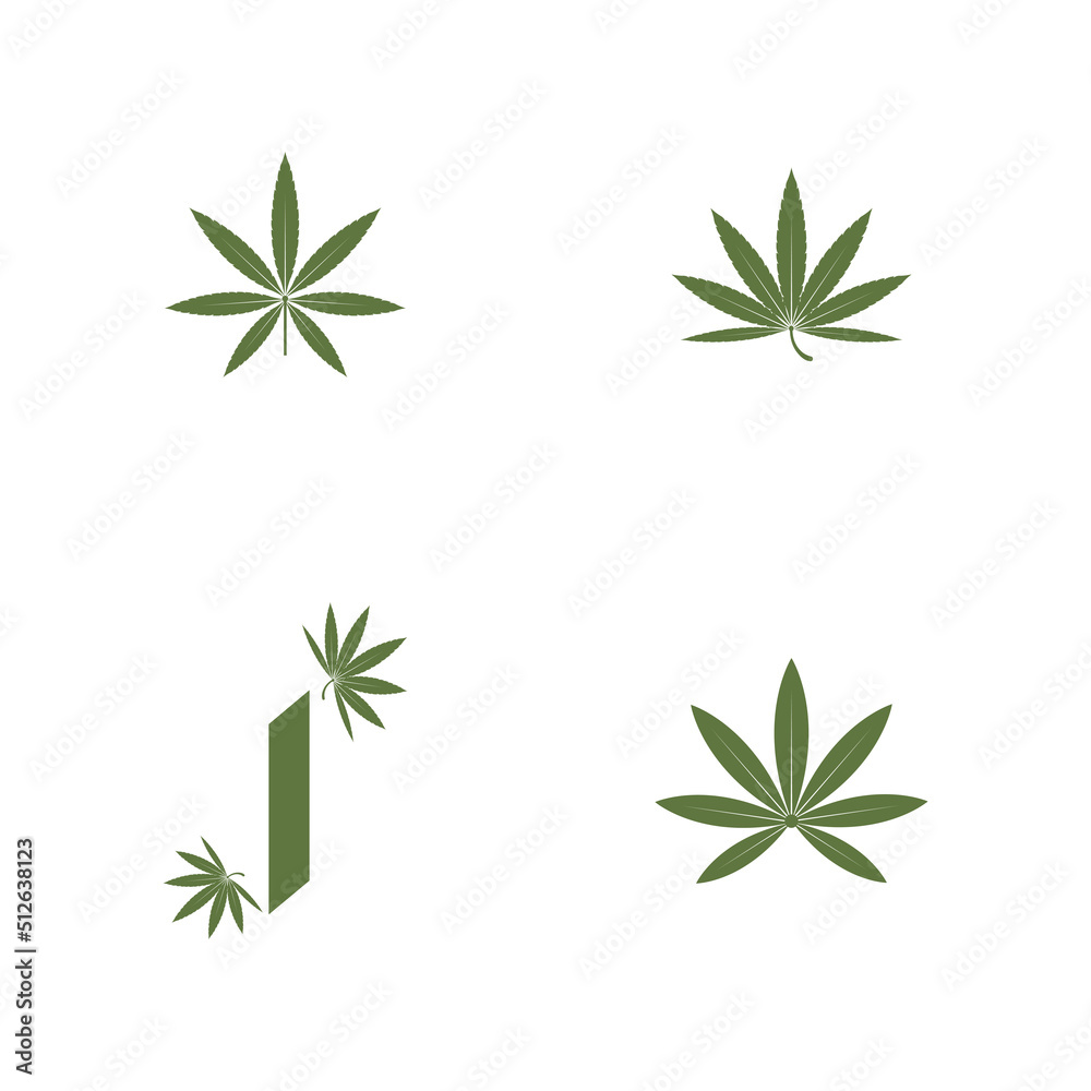 Obraz premium Canabis Logo Template vector symbol nature