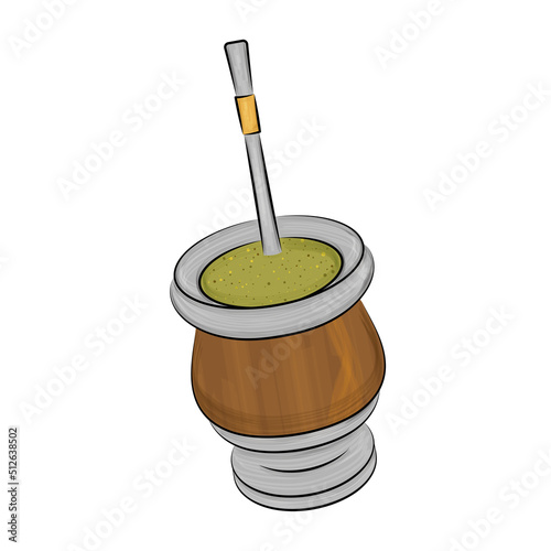Isolated colored argentina mate traditional drink Vector