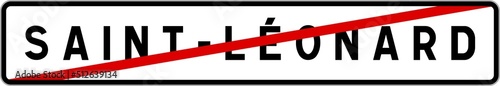 Free Download Panneau sortie ville agglomération Saint-Léonard / Town exit sign Saint-Léonard - GFXLoad