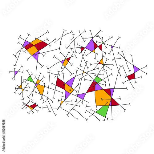 abstract background for textile registration of interior, articles of domestic way of life graphic lines are chaotically located geometrical figures