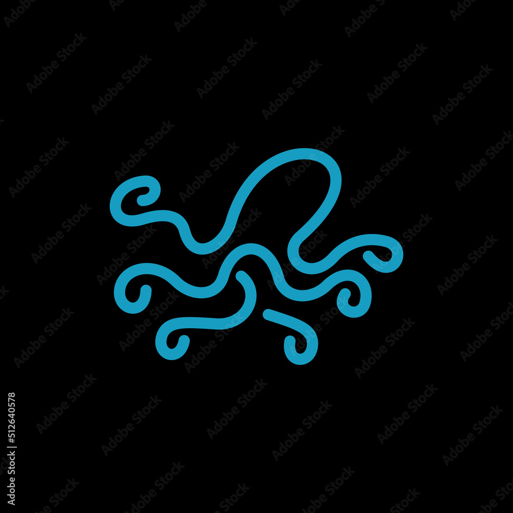 Fototapeta premium Minimalist octopus line logo design