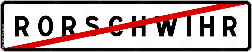 Panneau sortie ville agglomération Rorschwihr / Town exit sign Rorschwihr Panneau sortie ville agglomération Rorschwihr / Town exit sign Rorschwihr