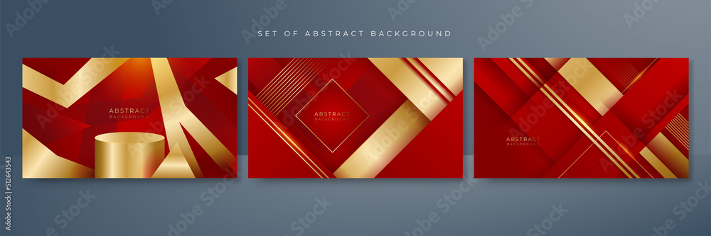 Abstract red and gold shapes background