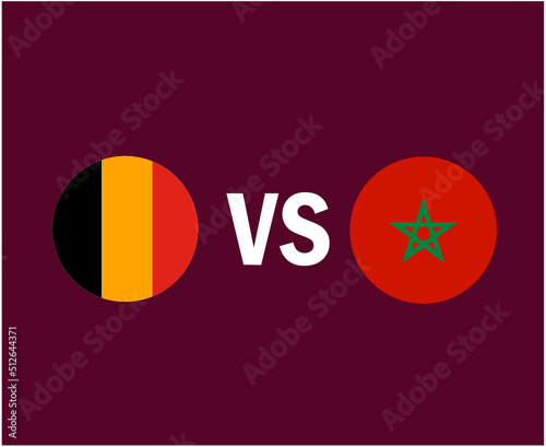 Belgium And United States Flag Symbol Design Europe And Africa football Final Vector European And African Countries Football Teams Illustration