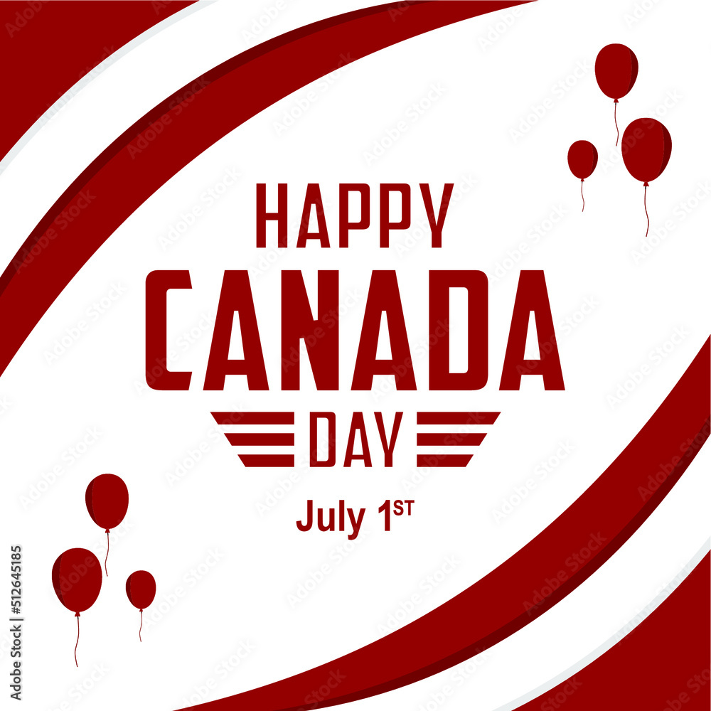 Canada Day Vector Illustration. Happy Canada Day Holiday Invitation
