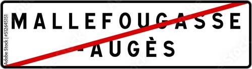 Panneau sortie ville agglomération Mallefougasse-Augès / Town exit sign Mallefougasse-Augès